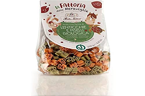 Pasta Natura, Bio Nudeln KIDS, Linsen und Erbsen Nudeln, Animali Bio, glutenfrei, vegan, aus Italien, 250 g von Pasta Natura