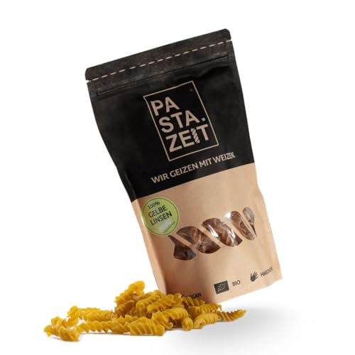 PASTAZEIT Bio Gelbe Linsennudeln - Protein Pasta - High Protein Noodle - Eiweiß Pasta - Ideal für Sportler - wenig Kohlenhydrate - vegetarisch, vegan (5x 250g) von PASTAZEIT