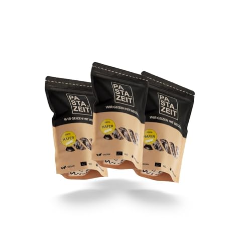 PASTAZEIT Bio Hafer Nudeln - High Protein Nudeln handgemacht - Protein Pasta - Ideal für Sportler, Fitness - hochwertige Kohlenhydrate - vegetarisch, vegan (3 x 250g) von PASTAZEIT