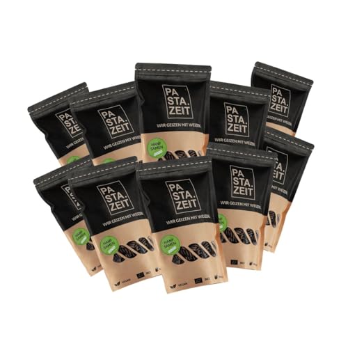 PASTAZEIT Bio Hanfnudeln - Protein Pasta aus Bio Hanfsamen - High Protein Noodle - Eiweiß Pasta - Ideal für Sportler - wenig Kohlenhydrate - vegetarisch, vegan (10x 250g) von PASTAZEIT