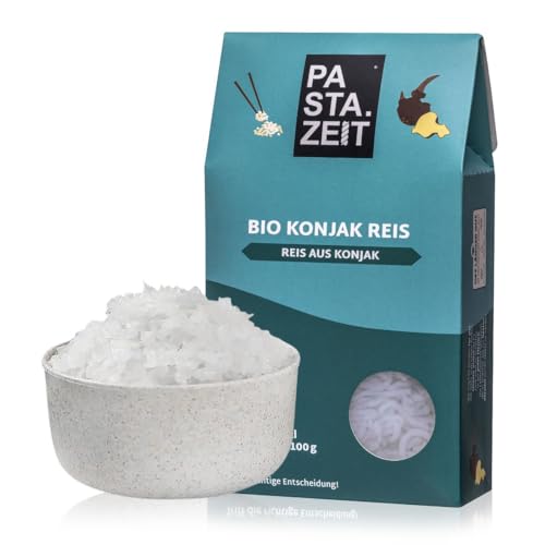 PASTAZEIT Bio Konjak Reis - No Carb Reis kohlenhydratfrei - kalorienarmer - Idealer Shirataki ohne Kohlenhydrate - Shirataki- vegan, glutenfrei (1 x 400 g) von PASTAZEIT