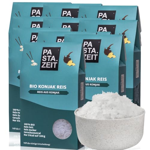 PASTAZEIT Bio Konjak Reis - No Carb Reis kohlenhydratfrei - kalorienarmer - Idealer Shirataki ohne Kohlenhydrate - Shirataki- vegan, glutenfrei (10 x 400 g) von PASTAZEIT