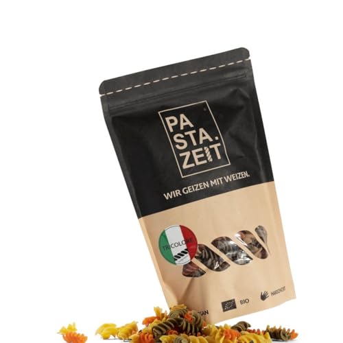 PASTAZEIT Bio Protein Nudel-Mix - Protein Pasta Mix aus Roten Linsen Fusilli, Gelben Linsen Nudeln, Kürbiskern Fusilli - High Protein Noodle (1 x 250g) von PASTAZEIT