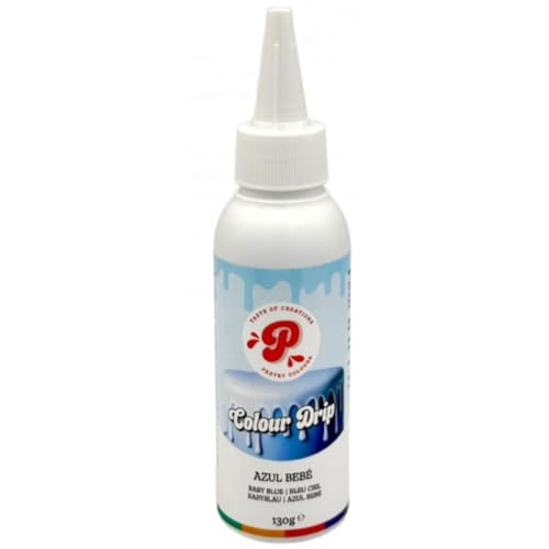 PASTRY COLOURS, Choco Drip, Kuchenglasur Cake, Schokolade Melts Bereits Vorbereitet für Drip Cake Glasur für Kuchen, Kekse, Kekse, Eiscreme, Tropfflasche Heizen und Los, 130 G, Weiss (Blau) von PASTRY COLOURS