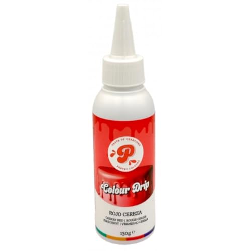 PASTRY COLOURS, Choco Drip, Kuchenglasur Cake, Schokolade Melts Bereits Vorbereitet für Drip Cake Glasur für Kuchen, Kekse, Kekse, Eiscreme, Tropfflasche Heizen und Los, 130 G, Weiss (Rot) von PASTRY COLOURS