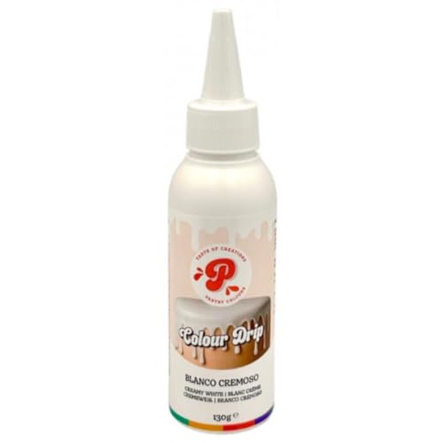 PASTRY COLOURS, Choco Drip, Kuchenglasur Cake, Schokolade Melts Bereits Vorbereitet für Drip Cake Glasur für Kuchen, Kekse, Kekse, Eiscreme, Tropfflasche Heizen und Los, 130 G, Weiss (Weiß) von PASTRY COLOURS