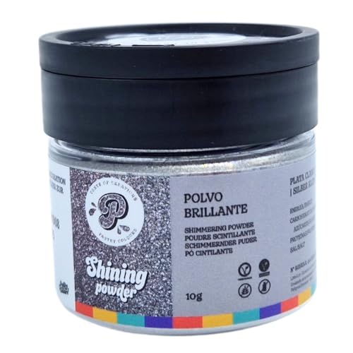 PASTRY COLOURS - Shining Powder Colouring - Glänzendes Pulver - Glamouröses Backen - Perfektes glänzendes Finish - 10 Gr (Helles Silber) von PASTRY COLOURS