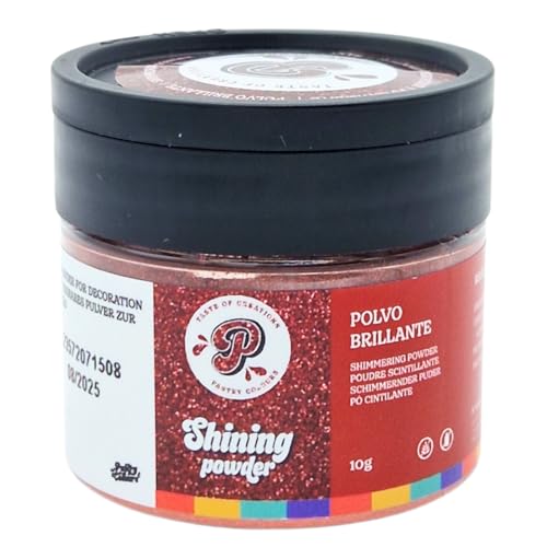 PASTRY COLOURS - Shining Powder Colouring - Glänzendes Pulver - Glamouröses Backen - Perfektes glänzendes Finish - 10 Gr (Rot) von PASTRY COLOURS