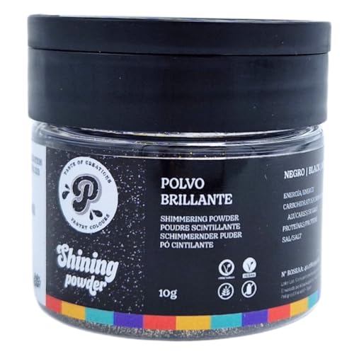 PASTRY COLOURS - Shining Powder Colouring - Glänzendes Pulver - Glamouröses Backen - Perfektes glänzendes Finish - 10 Gr (Schwarz) von PASTRY COLOURS