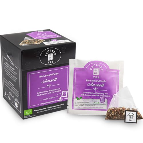 Bio Auszeit 15 x 3g, einzeln kuvertiert, Paulsen Tee Leib & Seele Tee im Pyramidenbeutel - Bio, rückstandskontrolliert & zertifiziert von PAULSEN TEE PURE TEA