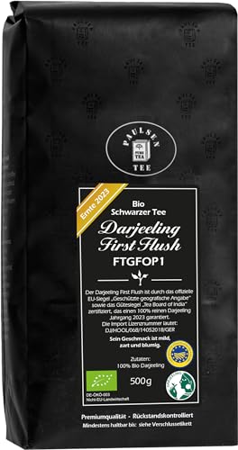 Bio Darjeeling First Flush FTGFOP1, Ernte 2023, 500g (63,90 Euro/kg) Paulsen Tee Schwarzer Tee rückstandskontrolliert von PAULSEN TEE PURE TEA