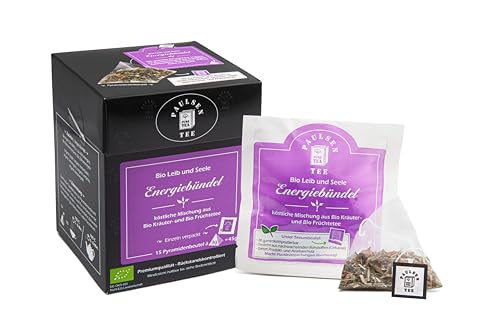 Bio Energiebündel 15 x 3g (155,33 Euro / kg) Paulsen Tee Leib & Seele Tee im Pyramidenbeutel - Bio, rückstandskontrolliert & zertifiziert von PAULSEN TEE PURE TEA