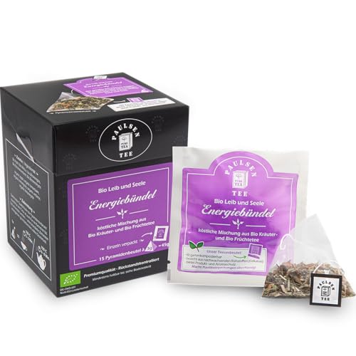 Bio Energiebündel 15 x 3g, einzeln kuvertiert, Paulsen Tee Leib & Seele Tee im Pyramidenbeutel - Bio, rückstandskontrolliert & zertifiziert von PAULSEN TEE PURE TEA