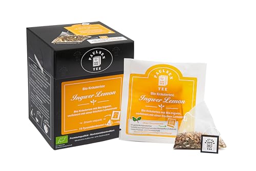 Bio Ingwer Lemon 15 x 3g (155,33 Euro/kg) Paulsen Tee Kräutertee im Pyramidenbeutel - Bio, rückstandskontrolliert & zertifiziert von PAULSEN TEE PURE TEA