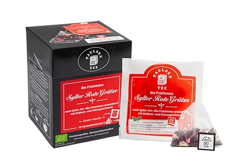 Bio Sylter Rote Grütze 15 x 3 g (155,33 Euro/kg) Paulsen Tee Früchtetee im Pyramidenbeutel - Bio, rückstandskontrolliert & zertifiziert von PAULSEN TEE PURE TEA