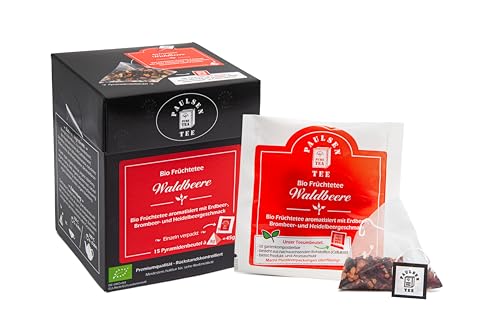 Bio Waldbeere 15 x 3g (155,33 Euro/kg) Paulsen Tee Früchtetee im Pyramidenbeutel - Bio, rückstandskontrolliert & zertifiziert von PAULSEN TEE PURE TEA