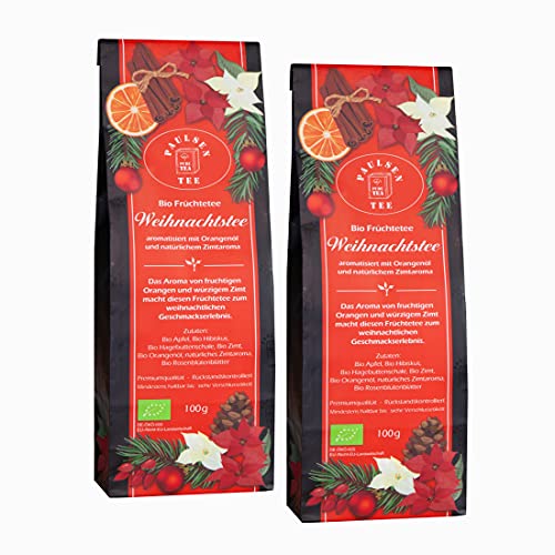 Bio Weihnachtstee 2 x 100g Paulsen Tee Früchtetee rückstandskontrolliert & zertifiziert von PAULSEN TEE PURE TEA