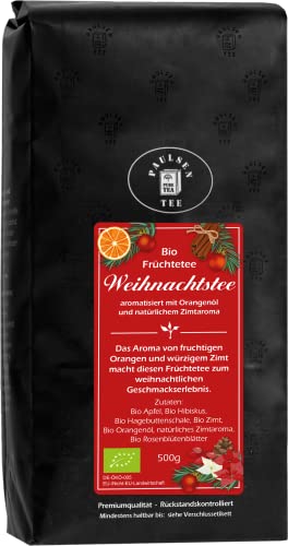 Bio Weihnachtstee 500g (41,90 Euro / kg) Paulsen Tee Früchtetee rückstandskontrolliert & zertifiziert von PAULSEN TEE PURE TEA