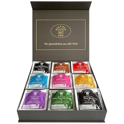 Exklusive Bio-Tee Geschenkbox mit Tee aus aller Welt 45 Pyramiden, einzeln kuvertiert Exklusive Bio-Tee Geschenkbox mit Tee aus aller Welt 45 Pyramiden, einzeln kuvertiert von PAULSEN TEE PURE TEA