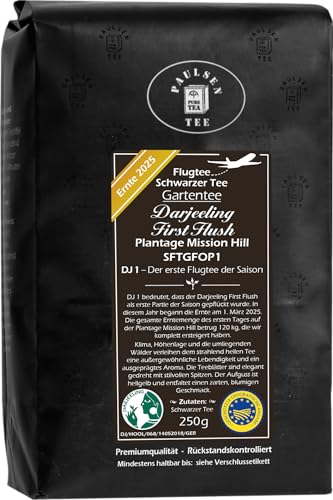 Flugtee 2025 Darjeeling First Flush Mission Hill SFTGFOP1 - DJ1, schwarzer Tee, 250g Flugtee 2025 Darjeeling First Flush Mission Hill SFTGFOP1 - DJ1, schwarzer Tee, 250g von PAULSEN TEE PURE TEA