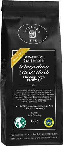 Gartentee - Plantage Arya, Darjeeling First Flush FTGFOP1, Ernte 2023, 100g (79,50 Euro/kg) Paulsen Tee Schwarzer Tee rückstandskontrolliert von PAULSEN TEE PURE TEA
