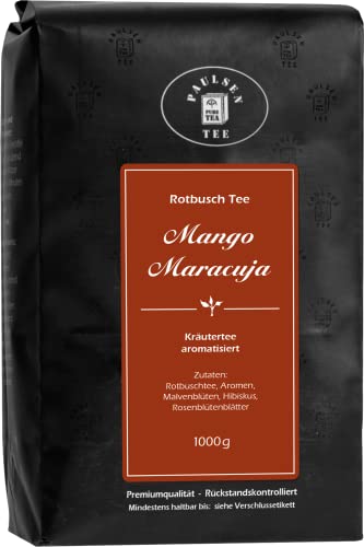 Mango-Maracuja 1000g (37,95 EUR/kg) Paulsen Tee Rotbuschtee rückstandskontrolliert von PAULSEN TEE PURE TEA