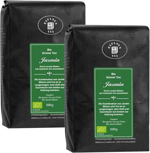 Bio Jasmin 2 x 500g, Paulsen Tee Grüner Tee rückstandskontrolliert & zertifiziert von PAULSEN TEE PURE TEA