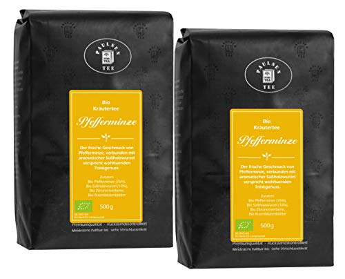 Bio Pfefferminze 2 x 500g (39,95 Euro/kg) Paulsen Tee Kräutertee rückstandskontrolliert & zertifiziert von PAULSEN TEE PURE TEA