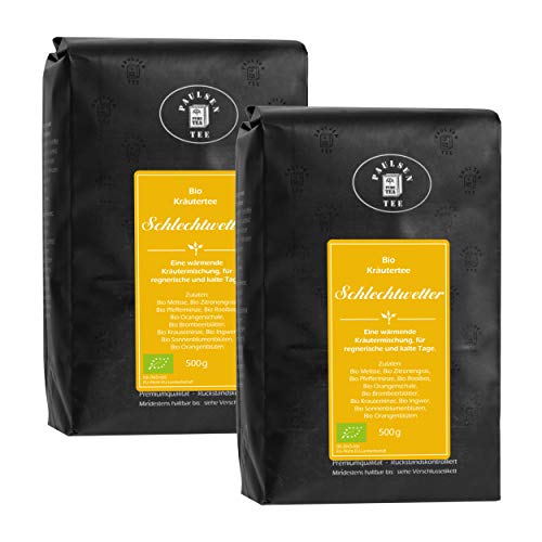 Bio Schlechtwetter 2 x 500g (39,95 Euro/kg) Paulsen Tee Kräutertee rückstandskontrolliert & zertifiziert von PAULSEN TEE PURE TEA