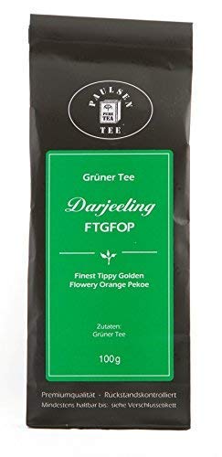Paulsen Tee Grüner Tee Darjeeling FTGFOP 100g (49,90 Euro / kg), rückstandskontrolliert & zertifiziert von PAULSEN TEE PURE TEA