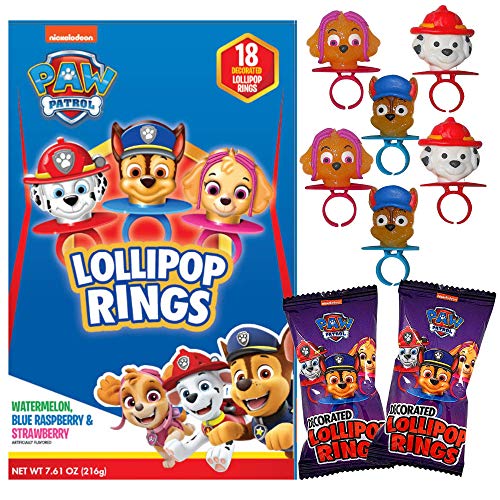 Decorated PAW Patrol Themed Lollipops Rings, Assorted Fruit Flavored Hard Candies, 18 Individually Wrapped Pieces von PAW PATROL