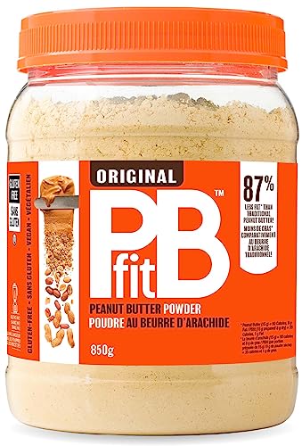 PBfit Natürliches Erdnussbutter Pulver, gepuderte Erdnussstreuung aus echten gerösteten gepressten Erdnüssen, 8 g Protein (30 oz) (2 Stück) von PBfit