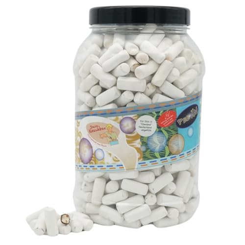 Deine Naschbox | Anis-Lakritz-Stäbchen | 2kg Big Pot | XXL Großpackung - Kreide Look - Geschenk zum Schulbeginn - Weiß dragiertes Lakritz Konfekt von PE ÄM