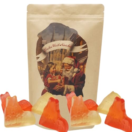 Deine Naschbox | Bescherung Motivbeutel | Gefüllt mit 150g Dom Fruchtgummis von PE ÄM