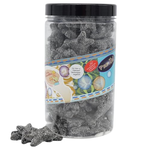 Deine Naschbox | Extra starke Lakritz Seesterne | 1kg Pot | XL Großpackung für Party, Candybar & als Geschenk - Aromatisch würzig - Lakritz von PE ÄM