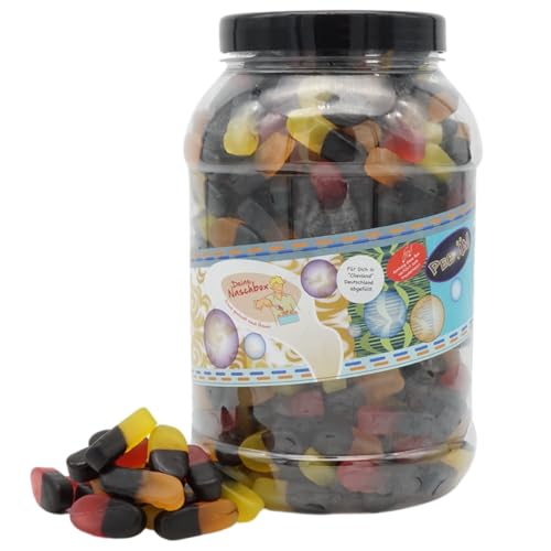 Deine Naschbox | Fruchtgummi Lakritz Duo Gum | 2kg Big Pot | XXL Großpackung - für Party, Candybar & als Geschenk - Two in One - Extra aromatisch von PE ÄM