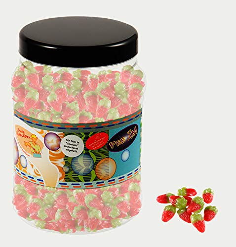 Deine Naschbox | Fruchtgummi Mini-Erdbeerchen | 3kg Big Pot | XXL Großpackung für Party, Candybar & als Geschenk - Saftig, süß & aromatisch von PE ÄM
