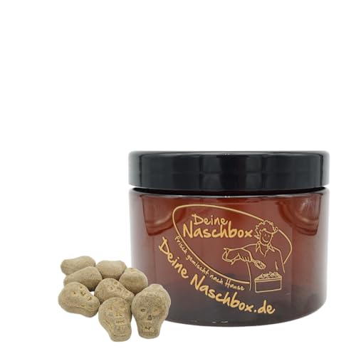 Deine Naschbox | Harte Lakritz Totenköpfe | 350g Pot | Pöttchen - für Unterwegs, Halloween, Gruselpartys & als Geschenk - Schädel mit Salmiakpuder Deine Naschbox | Harte Lakritz Totenköpfe | 350g Pot | Pöttchen - für Unterwegs, Halloween, Gruselpartys & als Geschenk - Schädel mit Salmiakpuder von PE ÄM