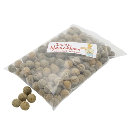 Deine Naschbox | Harte Salmiak Lakritz Bälle | 1kg Nachfüllbeutel | Minimale Verpackung 100% recyclebar - XL Großpackung - Salmiakpuder - Gelatinefrei von PE ÄM