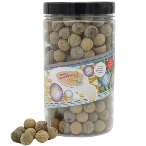 Deine Naschbox | Harte Salmiak Lakritz Bälle | 1kg Pot | XL Großpackung - für Party, Candybar & als Geschenk - Salmiakpuder - Gelatinefrei von PE ÄM
