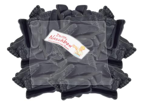 Deine Naschbox - Lakritz Füße - Extra starke Salmiak Lakritze - 1 kg Süßigkeiten Nachfüllbeutel - recyclebar - XL Großpackung von PE ÄM