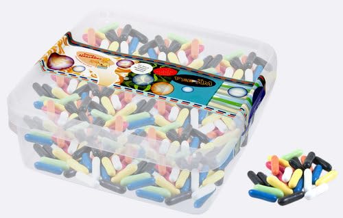 Deine Naschbox | Lakritz Stäbchen | 1kg Naschbox | XL Großpackung für Party, Candybar & als Geschenk - Gelatinefrei - Bunt dragiert - würzig von PE ÄM