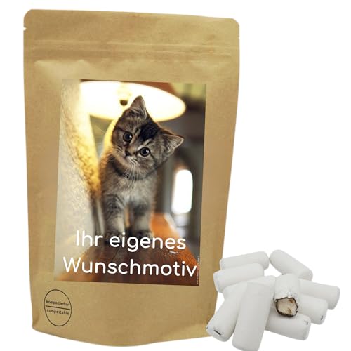 Deine Naschbox | Naschbeutel mit eigenem Motive | kompostierbar | Größe L | gefüllt mit 800g würzigen Anis-Lakritz-Stäbchen - Kreide Look - Schulstart von PE ÄM
