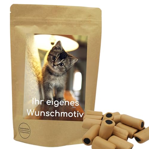 Deine Naschbox | Naschbeutel mit eigenem Motive | kompostierbar | Größe S | gefüllt mit 150g aromatischen Karamell Lakritz Rocks - Süßlakritzkonfekt von PE ÄM