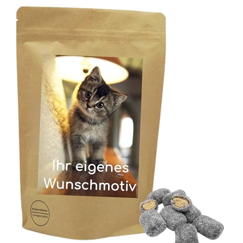 Deine Naschbox | Naschbeutel mit eigenem Motive | kompostierbar | Größe S | gefüllt mit 150g gezuckerten Salmiak Lakritz Trüffeln - Gelatinefrei Deine Naschbox | Naschbeutel mit eigenem Motive | kompostierbar | Größe S | gefüllt mit 150g gezuckerten Salmiak Lakritz Trüffeln - Gelatinefrei von PE ÄM