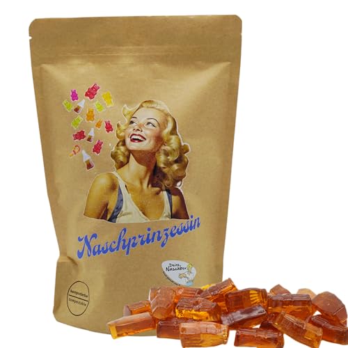 Deine Naschbox | Naschbeutel mit tollen Motiven | kompostierbar | Größe M | gefüllt mit 450g aromatischen Colafläschchen - zuckerfrei - Neue Rezeptur von PE ÄM
