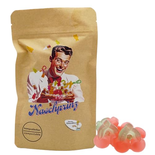 Deine Naschbox | Naschbeutel mit tollen Motiven | kompostierbar | Größe S | gefüllt mit 150g Zuckerfreien Fruchtgummi Kirschen Deine Naschbox | Naschbeutel mit tollen Motiven | kompostierbar | Größe S | gefüllt mit 150g Zuckerfreien Fruchtgummi Kirschen von PE ÄM