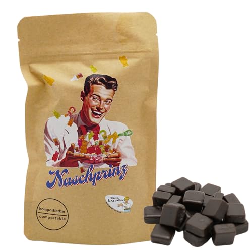 Deine Naschbox | Naschbeutel mit tollen Motiven | kompostierbar | Größe S | gefüllt mit 150g Zuckerfreien salzigen Lakritz Kubussen - Salmiak Würfel Deine Naschbox | Naschbeutel mit tollen Motiven | kompostierbar | Größe S | gefüllt mit 150g Zuckerfreien salzigen Lakritz Kubussen - Salmiak Würfel von PE ÄM