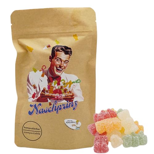 Deine Naschbox | Naschbeutel mit tollen Motiven | kompostierbar | Größe S | gefüllt mit 150g sauren Fruchtgummi Bären - Saftig prickelnder Naschspaß Deine Naschbox | Naschbeutel mit tollen Motiven | kompostierbar | Größe S | gefüllt mit 150g sauren Fruchtgummi Bären - Saftig prickelnder Naschspaß von PE ÄM