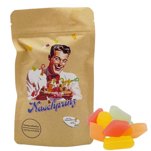 Deine Naschbox | Naschbeutel mit tollen Motiven | kompostierbar | Größe S | gefüllt mit 150g zuckerfreiem Weingummi - Fruchtig nach englischer Art Deine Naschbox | Naschbeutel mit tollen Motiven | kompostierbar | Größe S | gefüllt mit 150g zuckerfreiem Weingummi - Fruchtig nach englischer Art von PE ÄM